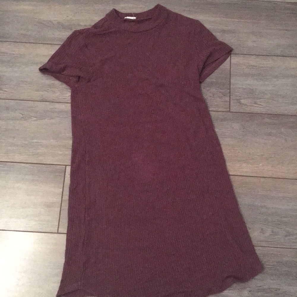 purple high neck dress